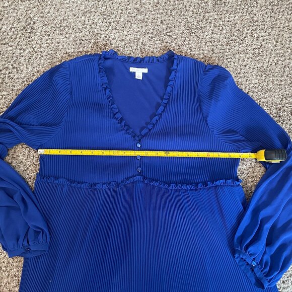 Size Large Est. 1946 cobalt blue accordion pleated dress - Picture 4 of 11